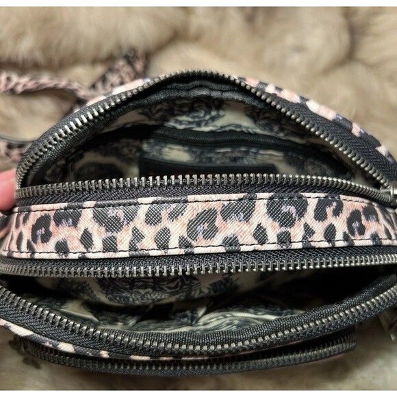 NWT Ed Hardy Heart & Rose Crossbody Bag - Cheetah Print - Picture 7 of 9